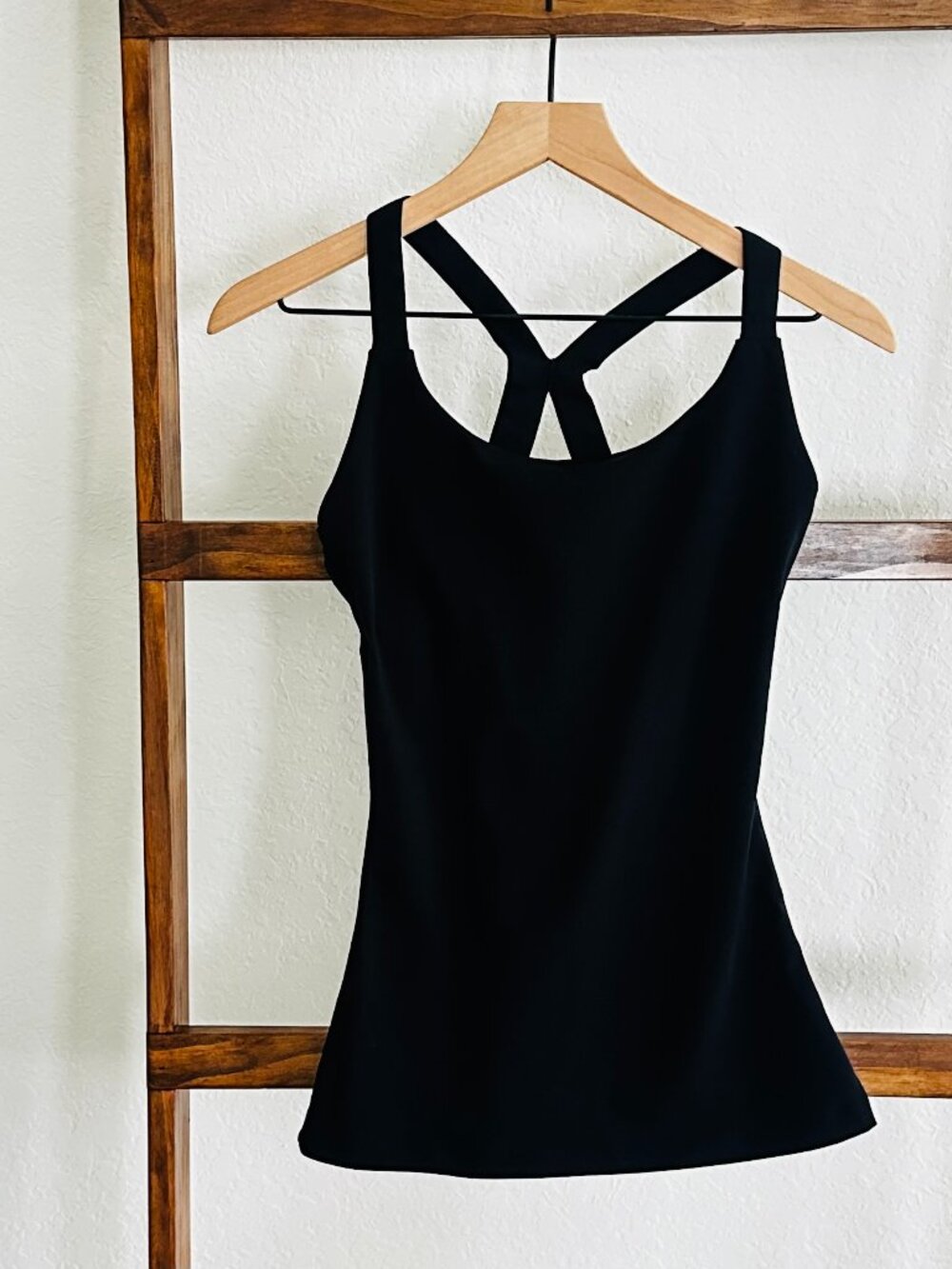 Spanx Black Cross Back Tank Soft Compression Size M - Picture 2 of 10